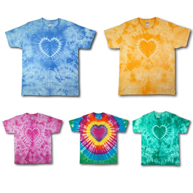 Heart Pattern Tie Dye T - Shirts for Men and Women - Vibrant and Comfortable Casual Wear - Seakoff