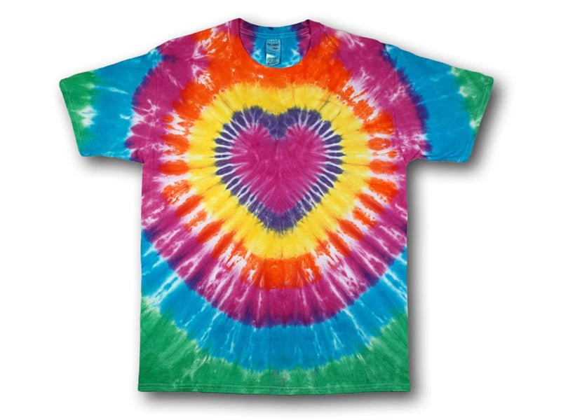 Heart Pattern Tie Dye T - Shirts for Men and Women - Vibrant and Comfortable Casual Wear - Seakoff