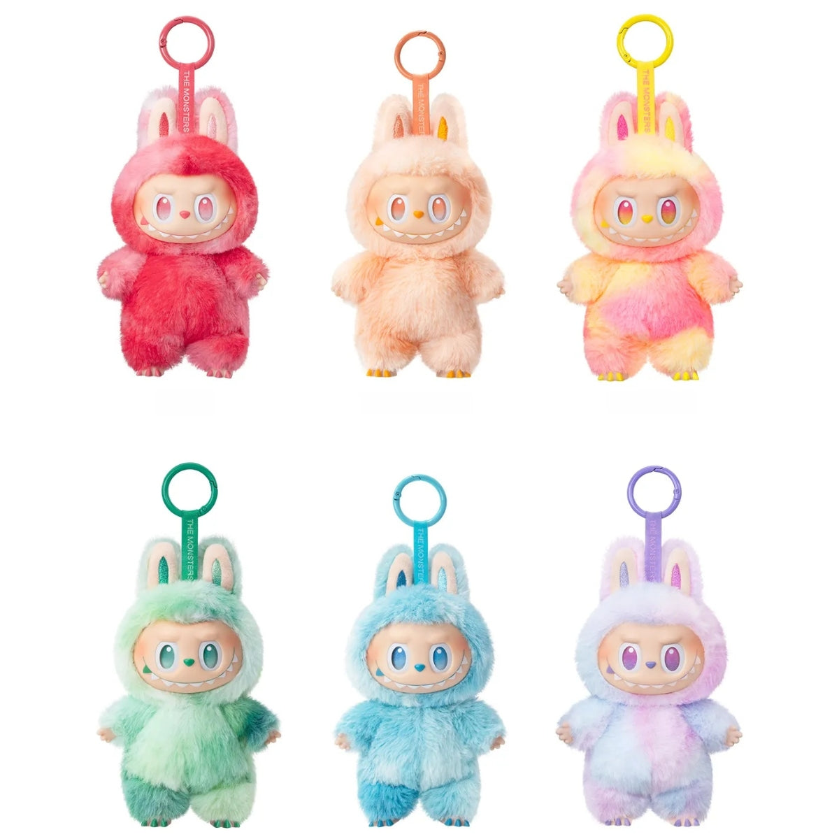 POP MART Labubu Energy Series – Full 6-Piece Plush Keychain Set
