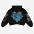 The Demon Slayer Hoodie, featuring Tanjiro’s Water Breathing Design, boasts a vibrant high-definition print of Tanjiro Kamado with dynamic water elements on the back. The sleeves have additional character art and Japanese text. Made from 360 GSM cotton, this unisex streetwear is perfect for anime fans seeking style and comfort.