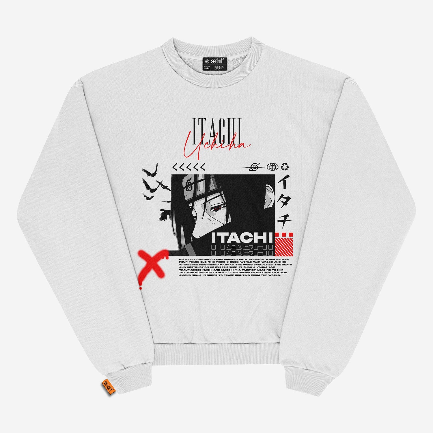 NARUTO Itachi Uchiha Oversized Sweatshirt | Premium Anime Apparel - Seakoff