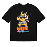 Naruto Shippuden Pikachu Anbu Crossover Graphic T - Shirt - Anime Mashup Apparel - Seakoff