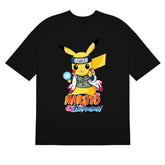 Naruto Shippuden Pikachu Ninja Crossover Graphic T - Shirt - Anime Mashup Apparel - Seakoff