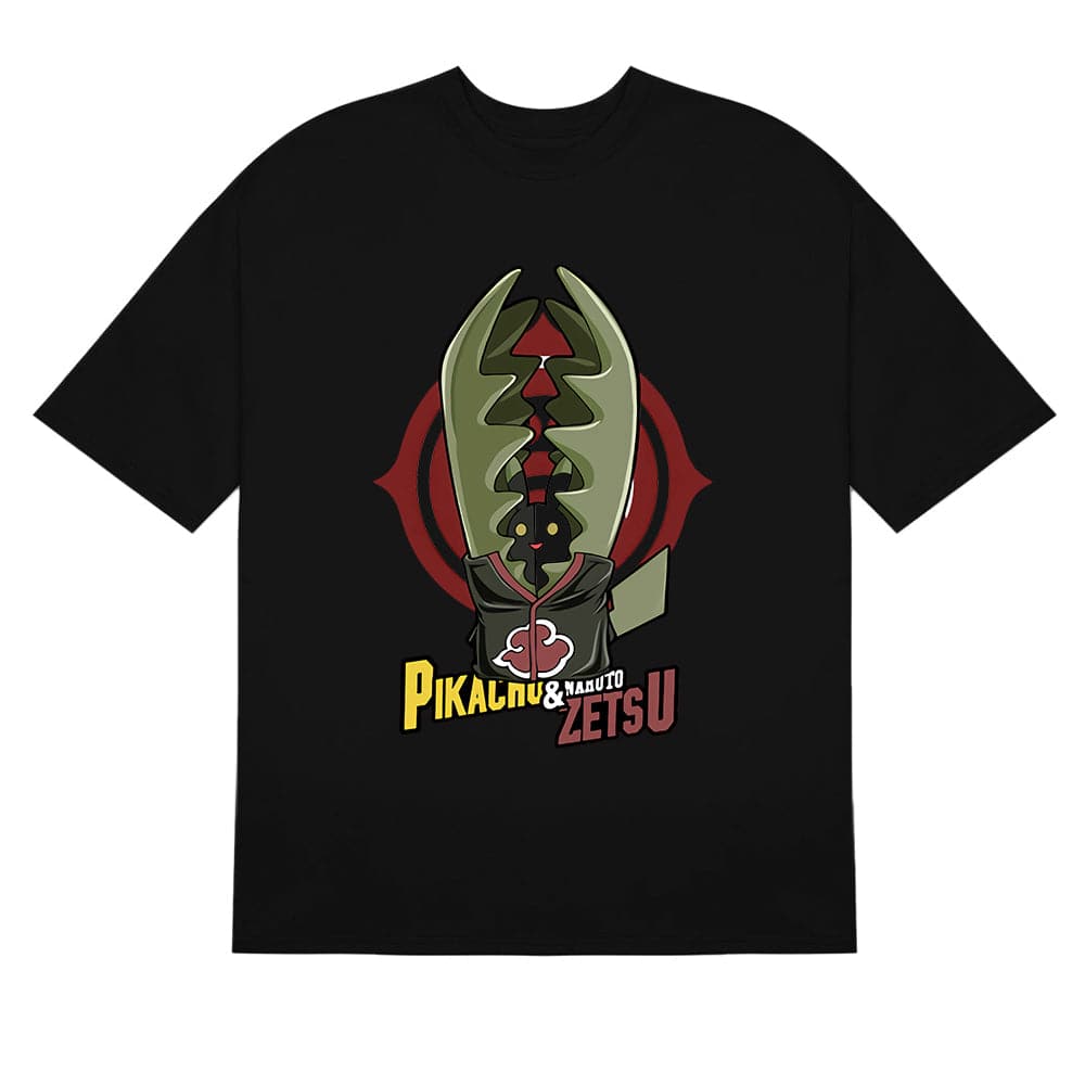 Naruto Shippuden Pikachu Zetsu Crossover Graphic T - Shirt - Anime Mashup Apparel - Seakoff