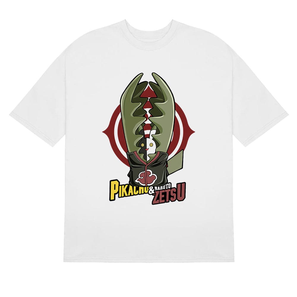 Naruto Shippuden Pikachu Zetsu Crossover Graphic T - Shirt - Anime Mashup Apparel - Seakoff
