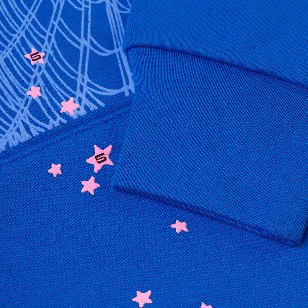 Sp5der “555” Hoodie – Royal Blue 440GSM Heavyweight Spider Web Streetwear Pullover