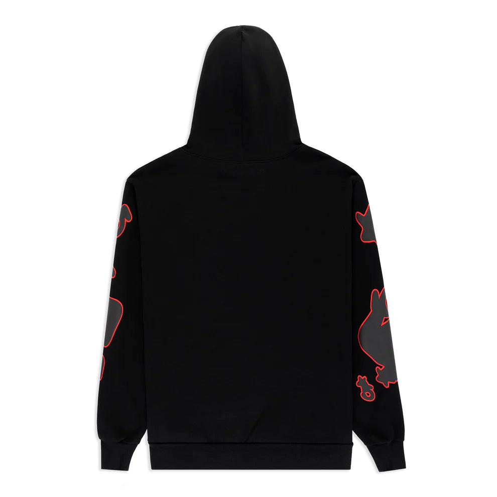Sp5der 440GSM Heavyweight Star Hoodie – Black & Grey Oversized Streetwear Pullover