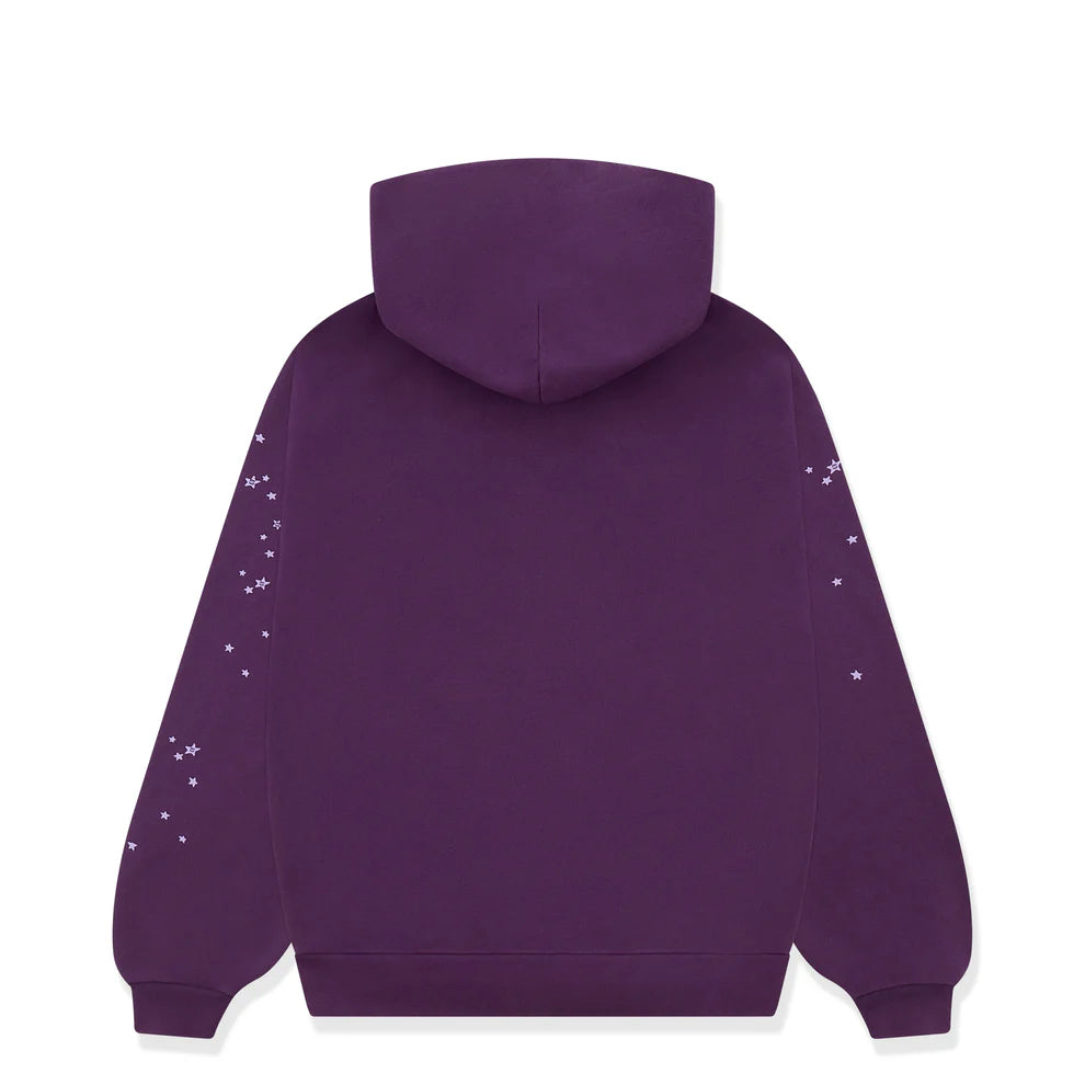 Sp5der Web Hoodie – Deep Purple & Yellow 440GSM Heavyweight Oversized Streetwear Pullover
