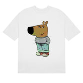 Introducing the Chill Guy Classic T-Shirt by Chill Guy: a streetwear gem. This viral meme graphic tee features a cartoon character with a bear-like head, chill in a gray sweater and blue jeans, hands in pockets—embodying the internet&