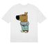 Introducing the Chill Guy Classic T-Shirt by Chill Guy: a streetwear gem. This viral meme graphic tee features a cartoon character with a bear-like head, chill in a gray sweater and blue jeans, hands in pockets—embodying the internet&