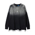 The Death Note Limited Edition Black & Gray Gradient Long Sleeve Shirt features a distressed design and artistic hem, inspired by anime streetwear. Perfectly paired with a silver necklace featuring a metallic "L," it echoes the iconic Death Note style.