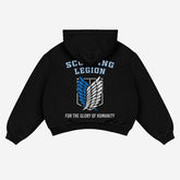 Attack on Titan Levi Hoodie – Scouting Legion Oversized Black Streetwear prominently displays &