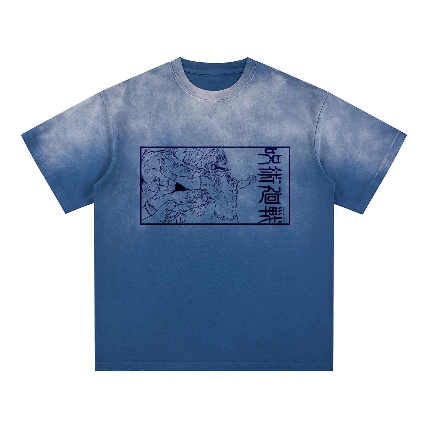 Jujutsu Kaisen Mahito Vintage Washed Gradient T-Shirt – 250GSM Cotton Anime Streetwear Tee