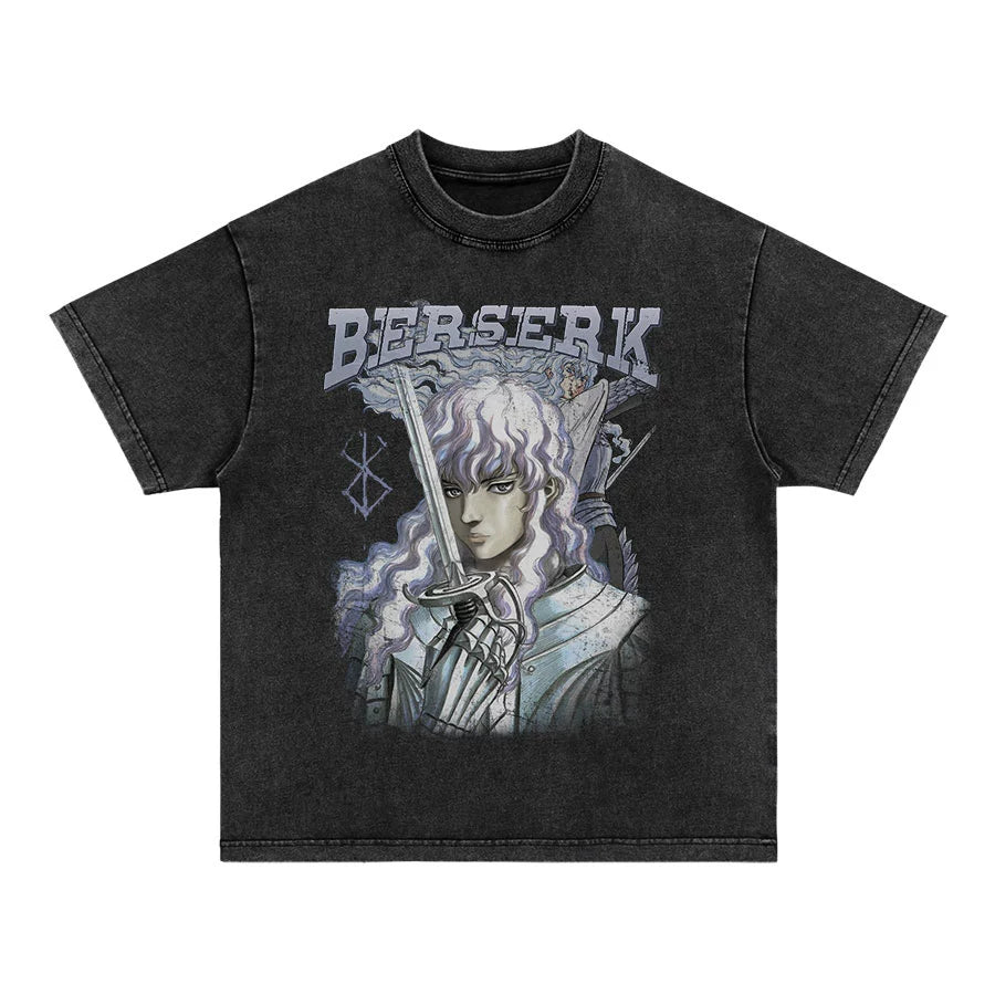 Vintage Berserk Anime Graphic Tee - Griffith Knight Design | Premium Quality Shirt - Seakoff