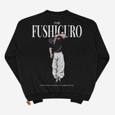 The Jujutsu Kaisen Toji Fushiguro Crewneck Sweatshirt in black features Toji with a weapon and the quote, "I&