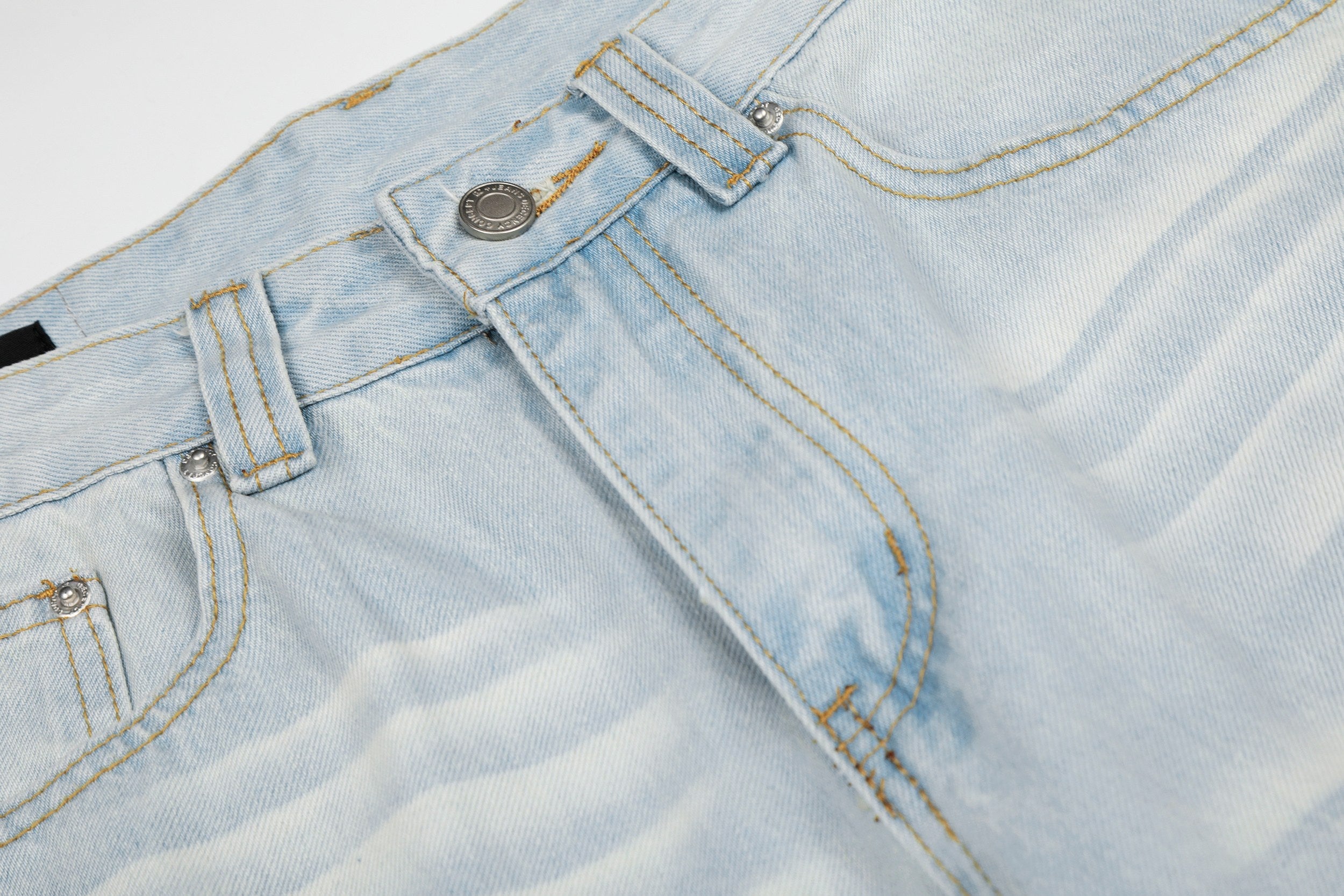 Omirad Ice Wash Wide Leg Jeans | Light Wash Streetwear Denim