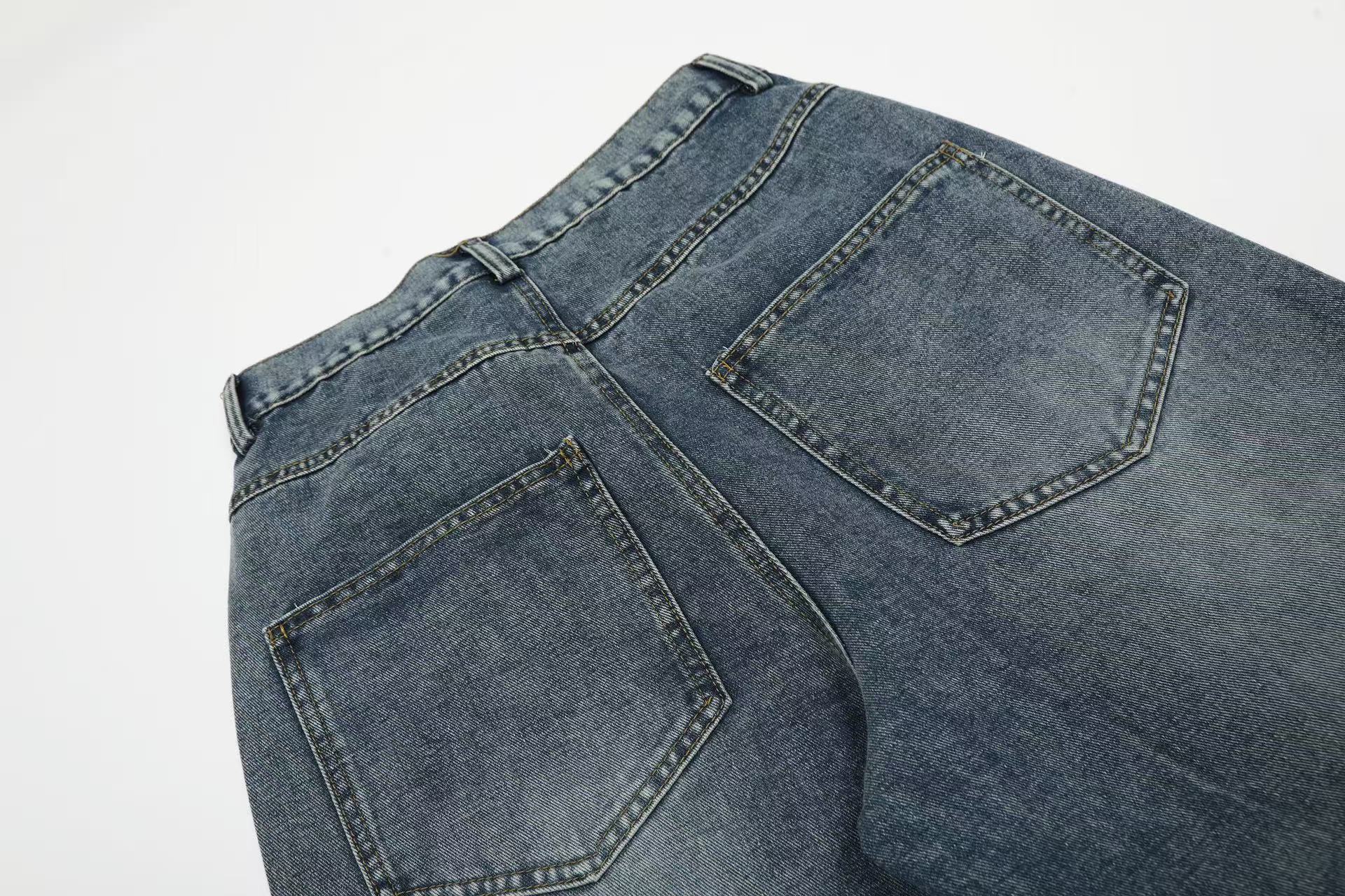 Tropical Embroidered Wide-Leg Denim Jeans | Beach Streetwear