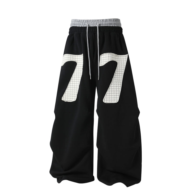 Omirad 77 Patchwork Wide-Leg Sweatpants | Streetwear