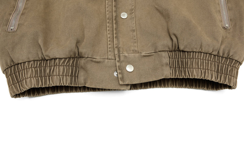 Omirad Layered Utility Bomber Jacket with Faux Fur Collar