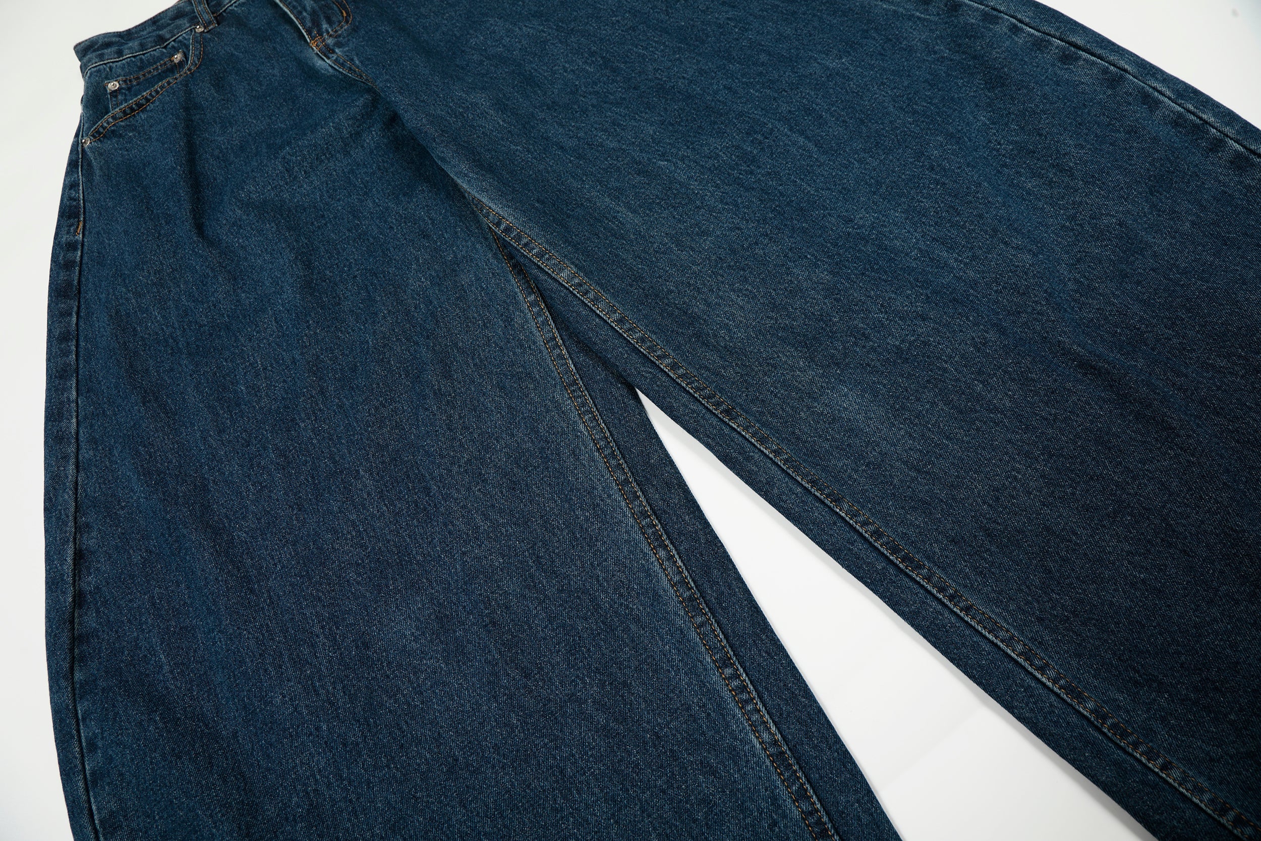 Omirad Deep Indigo Balloon Wide-Leg Jeans | 100% Cotton