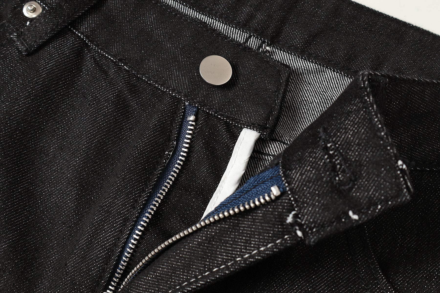 Omirad Cross Pocket Wide-Leg Jeans | Black Denim