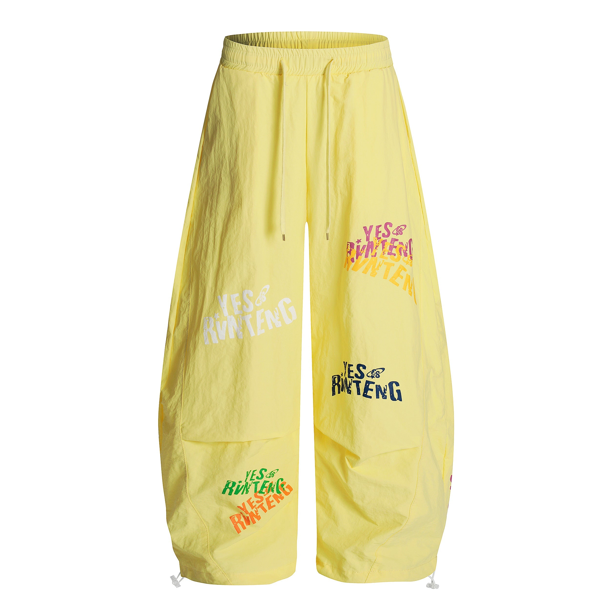 Omirad YES RVNTENG Multicolor Print Wide-Leg Nylon Pants