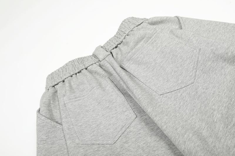 Omirad Pleated Relaxed Wide-Leg Pants – Light Grey