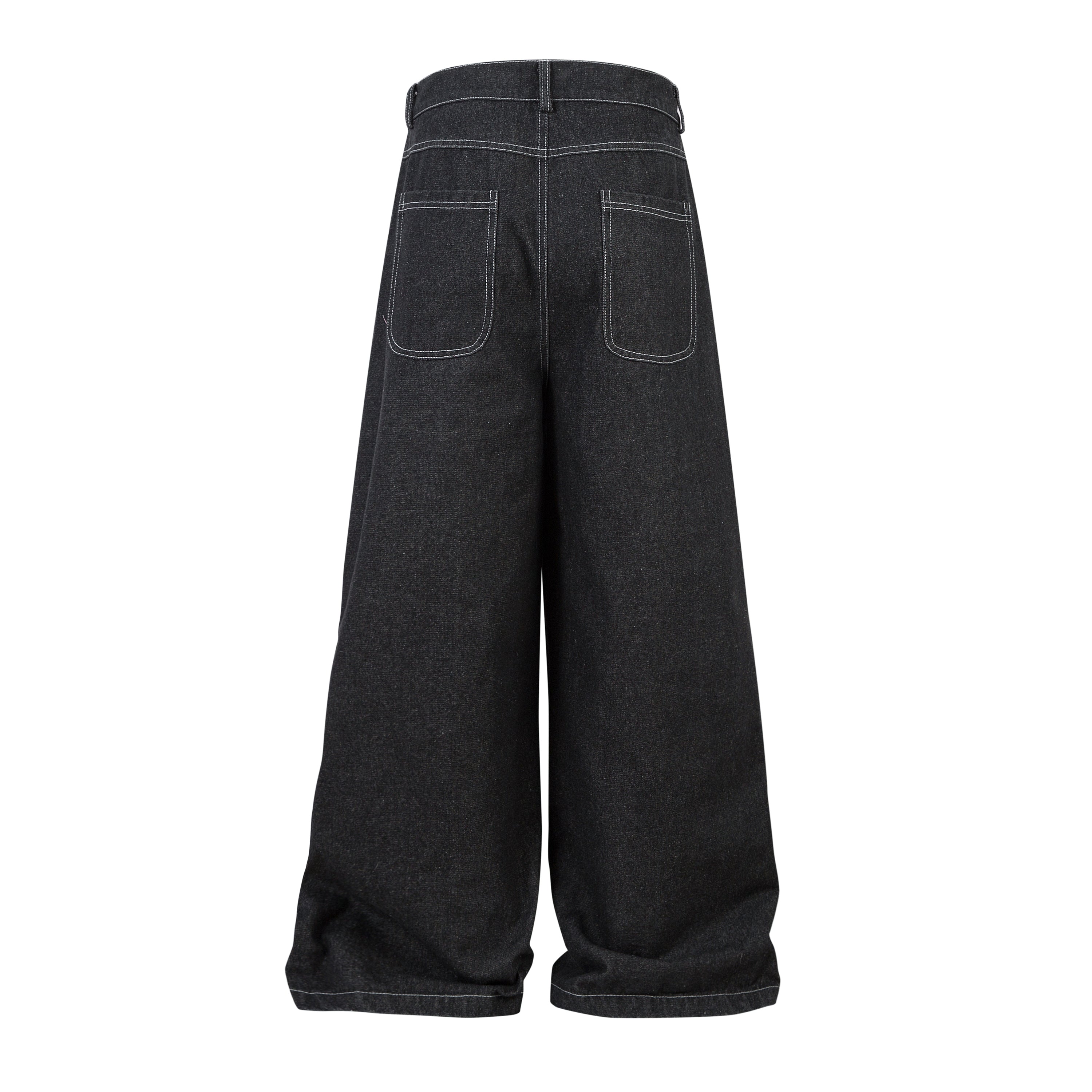 Omirad Stacked Cargo Wide-Leg Jeans | Black Denim