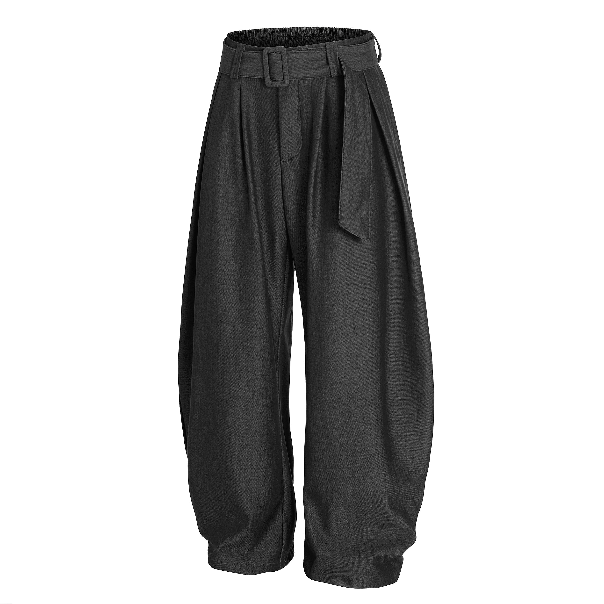 Omirad Draped Balloon Wide-Leg Pants with Belt