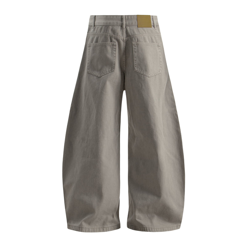 Panel Washed Wide-Leg Denim Pants | Streetwear Jeans