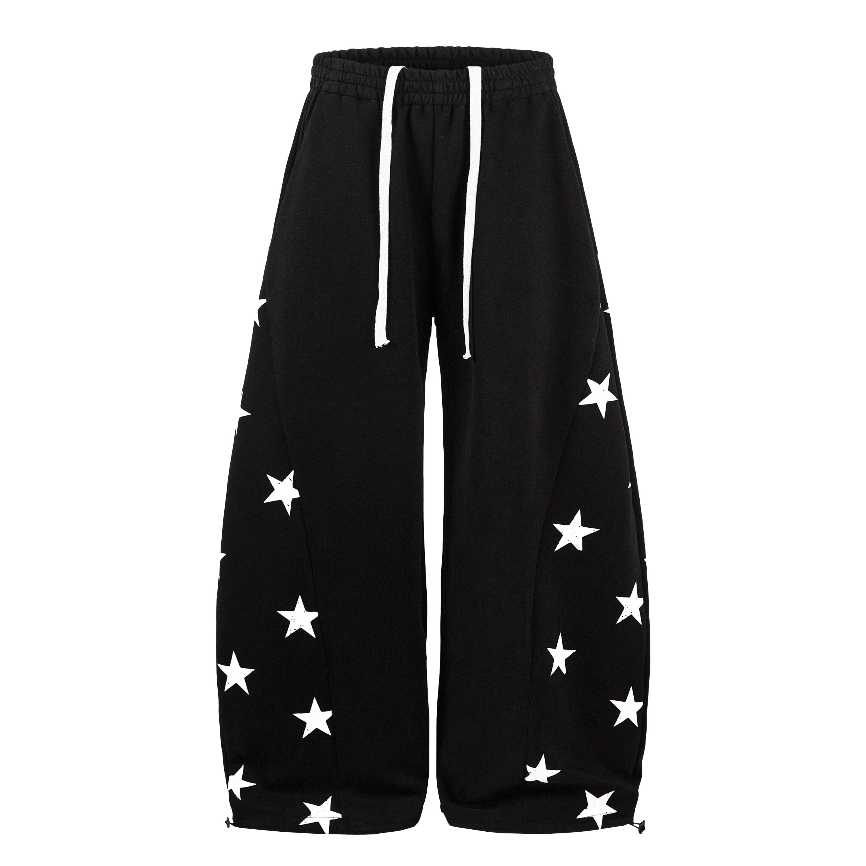 Omirad Star Paneled Wide-Leg Sweatpants | Y2K Streetwear