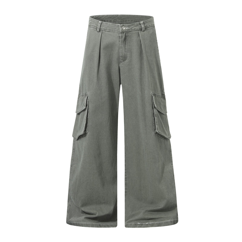 Omirad Wide-Leg Cargo Utility Pants | 100% Cotton Streetwear