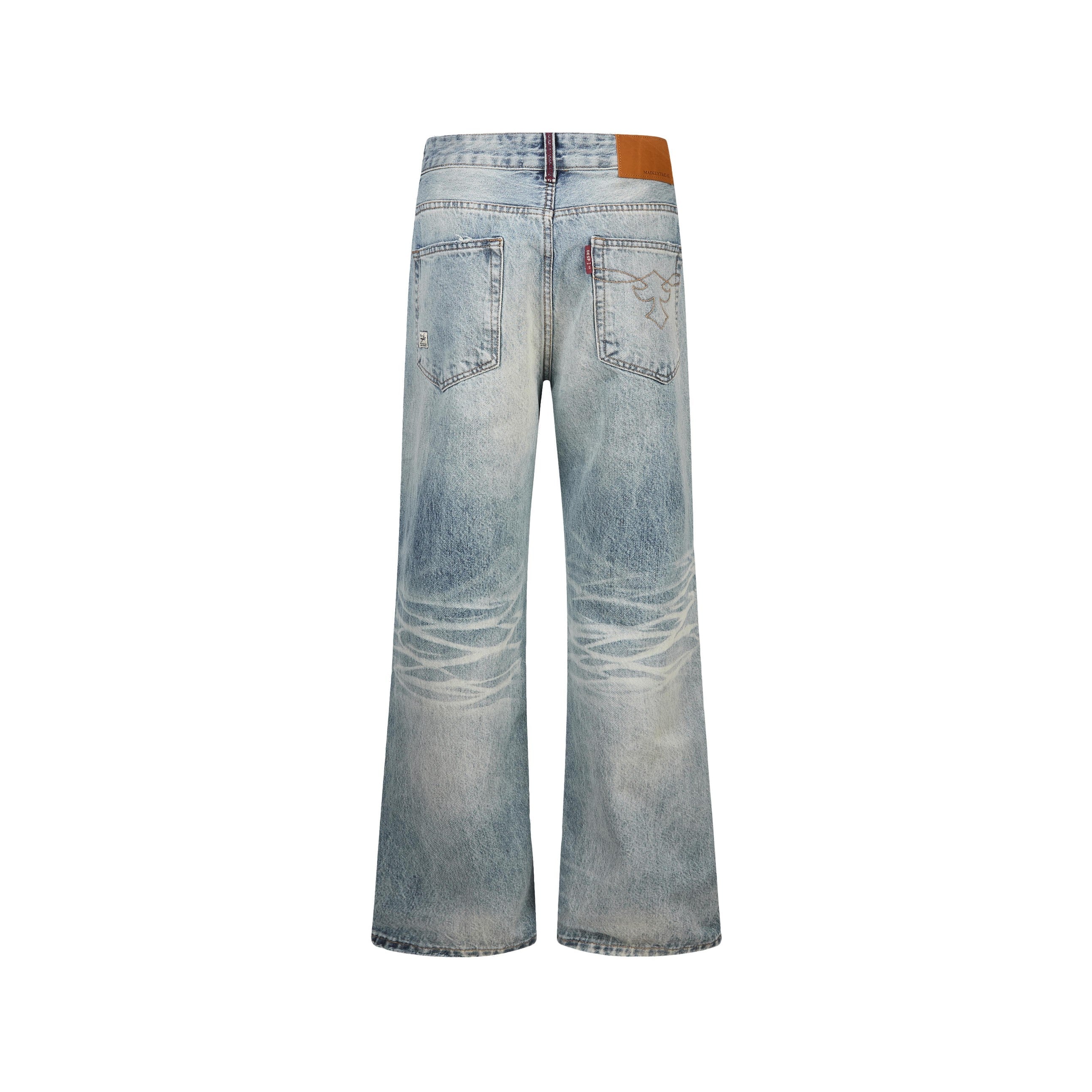 Omirad Vintage Washed Wide-Leg Jeans | Heavy Stonewash Denim