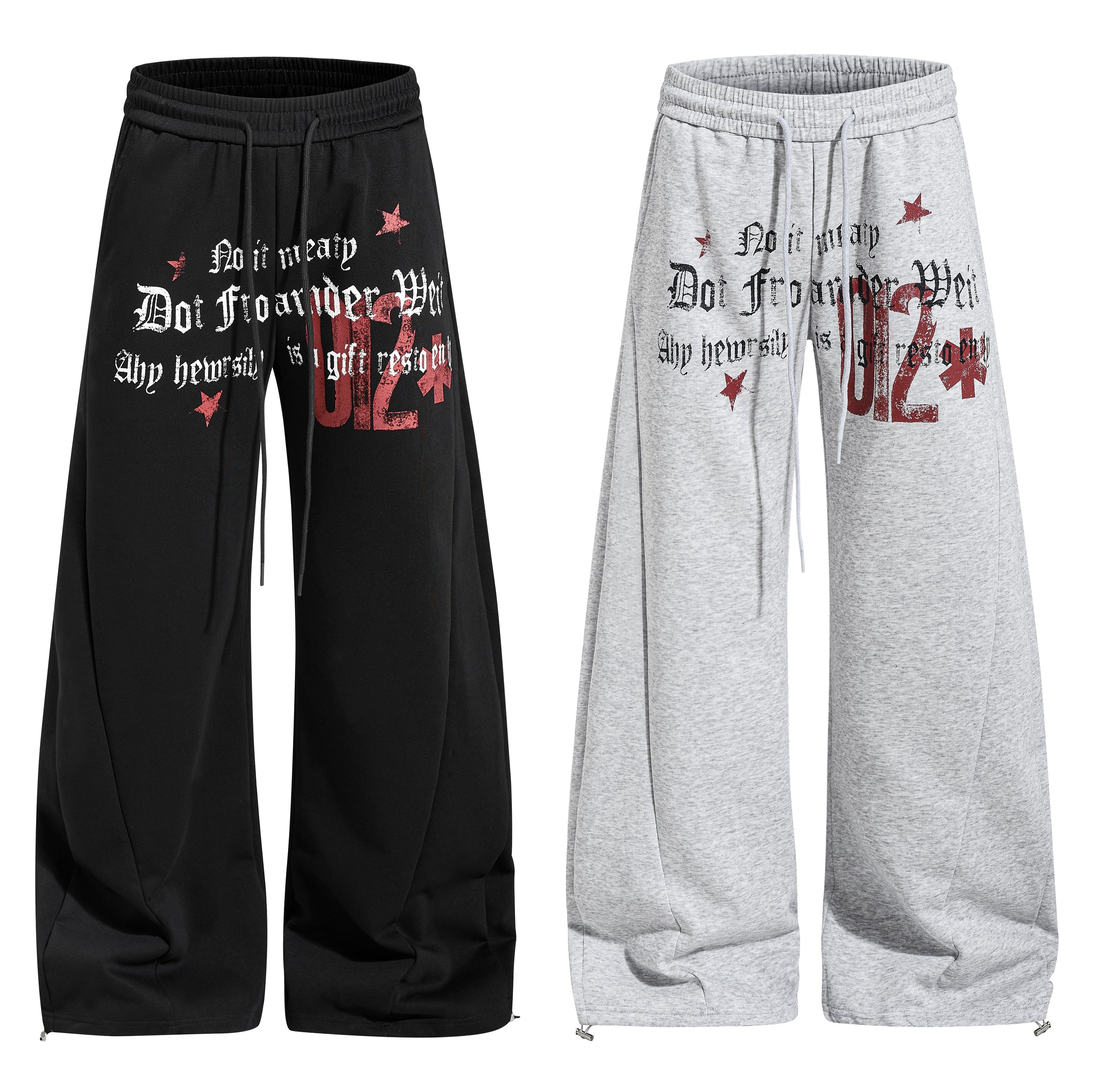Omirad Vintage Star Wide-Leg Sweatpants | Retro Streetwear
