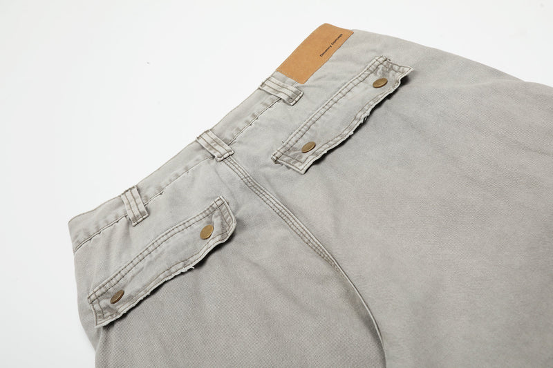 Omirad Vintage Washed Cargo Wide-Leg Pants | 100% Cotton