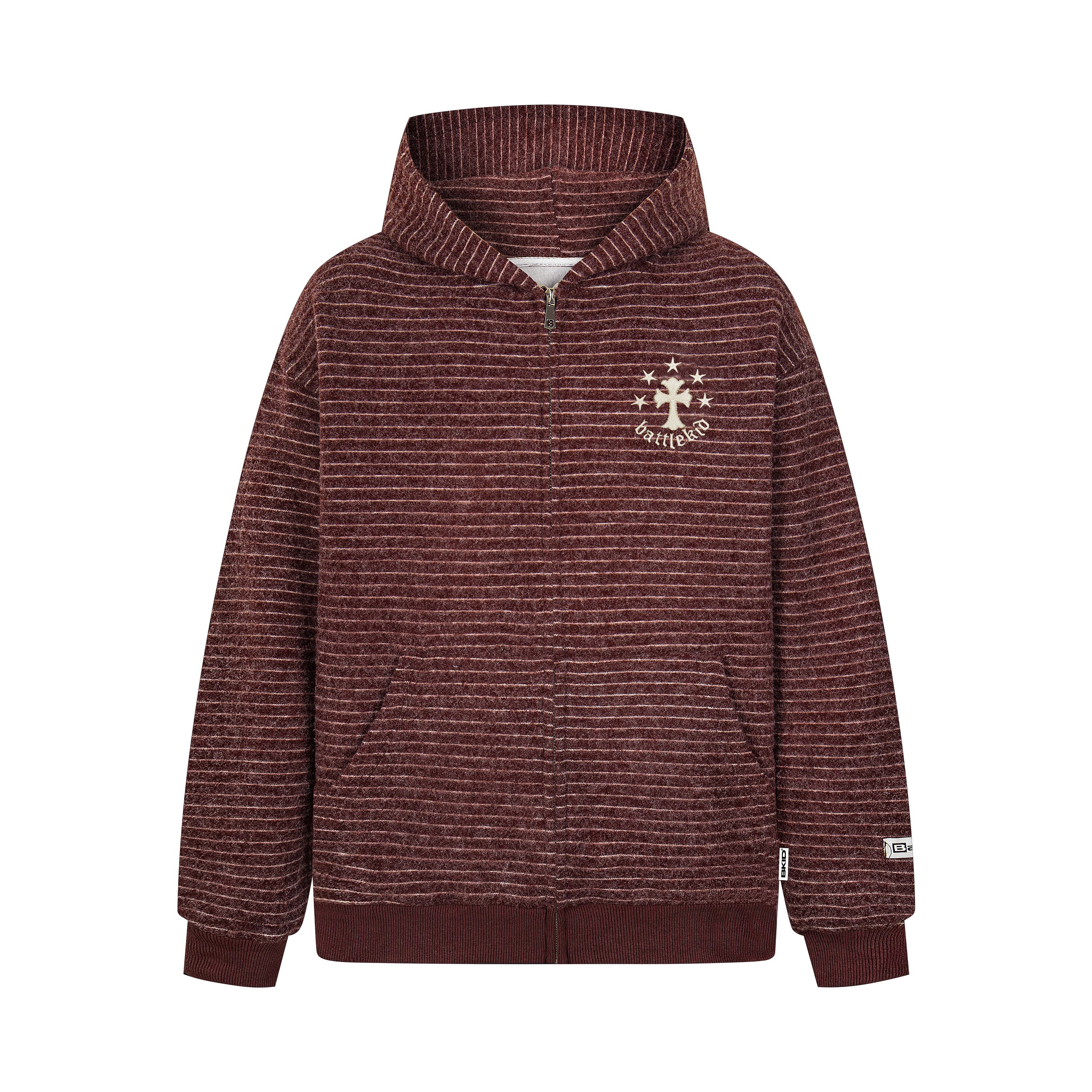 Battlekid Striped Knit Zip Hoodie | Vintage Athletic Style