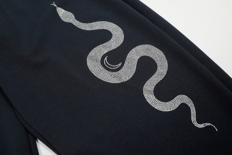 Serpent Rhinestone Graphic Sweatpants | Wide-Leg Streetwear