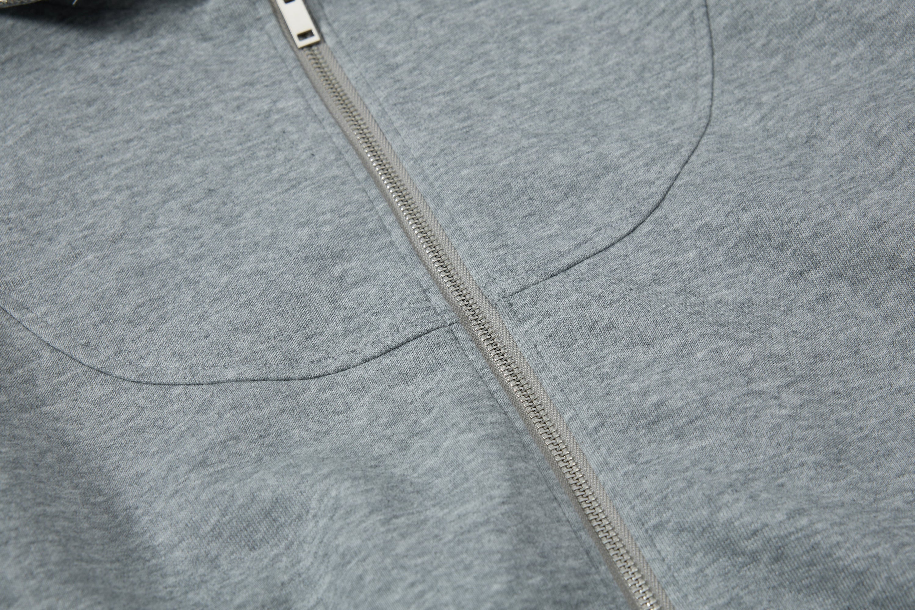 Curved Panel Full-Zip Hoodie | Relaxed Streetwear Fleece