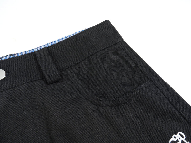 Star Patch Wide-Leg Cotton Pants | Streetwear Graphic Trousers