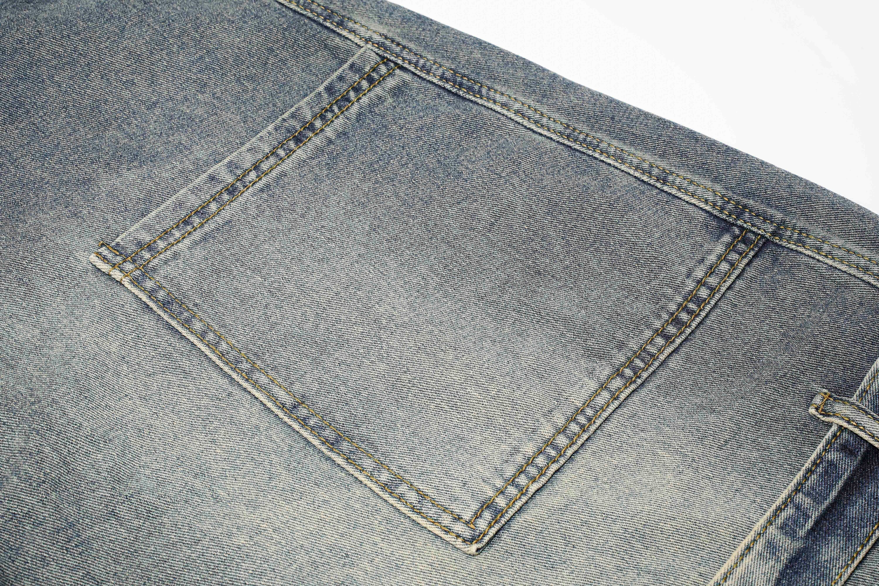 Omirad Layered Cargo Arc Jeans | Wide Leg Streetwear Denim