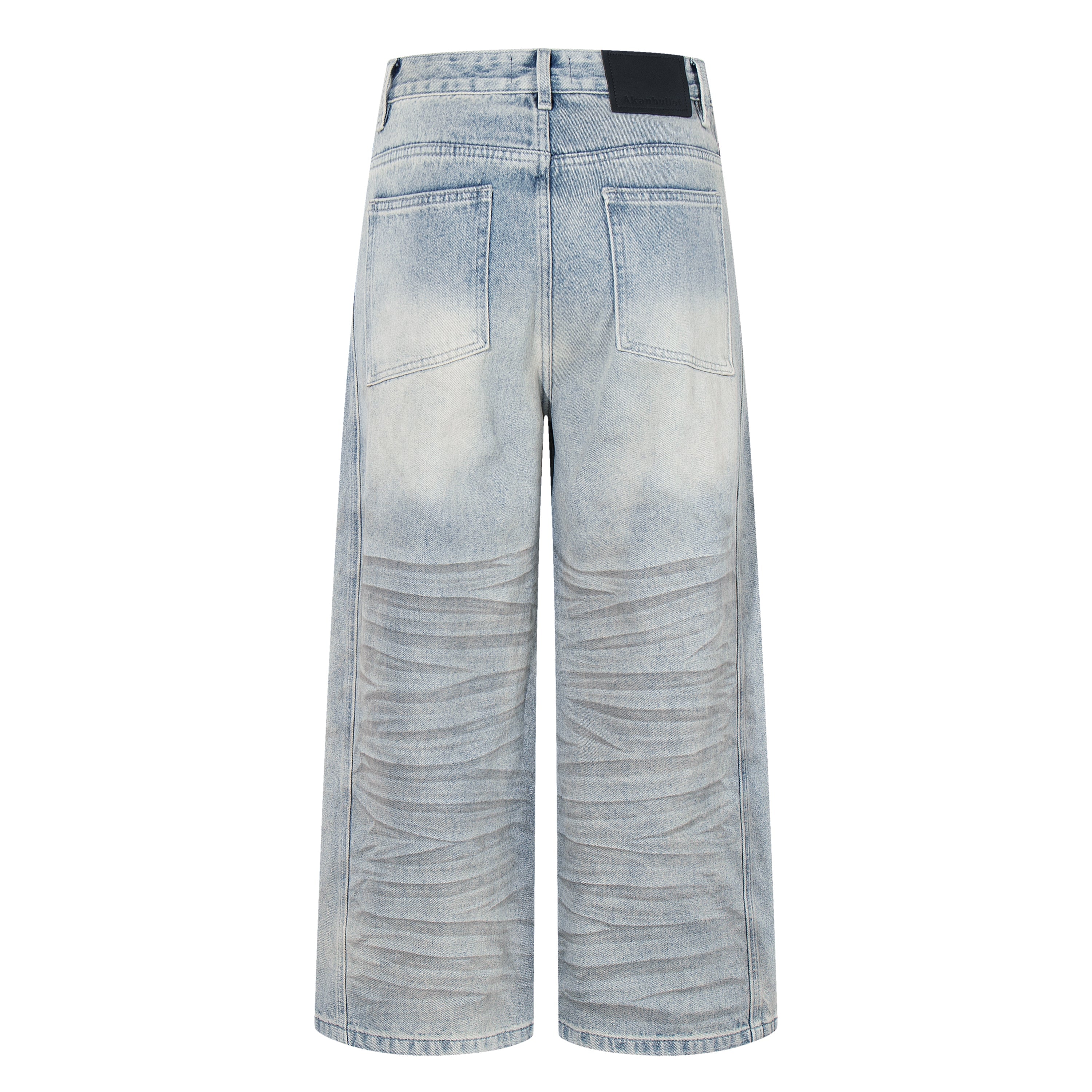 Heavy Whisker Destroyed Wide-Leg Jeans | Distressed Denim
