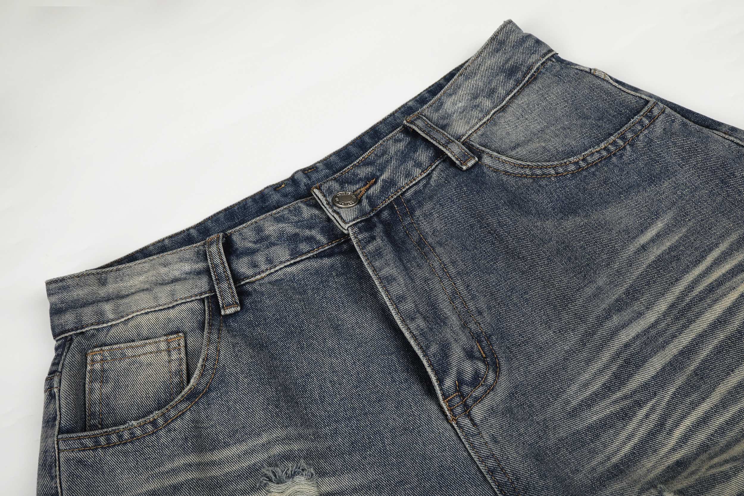 Omirad Distressed Wide-Leg Jeans | Y2K Vintage Washed Denim