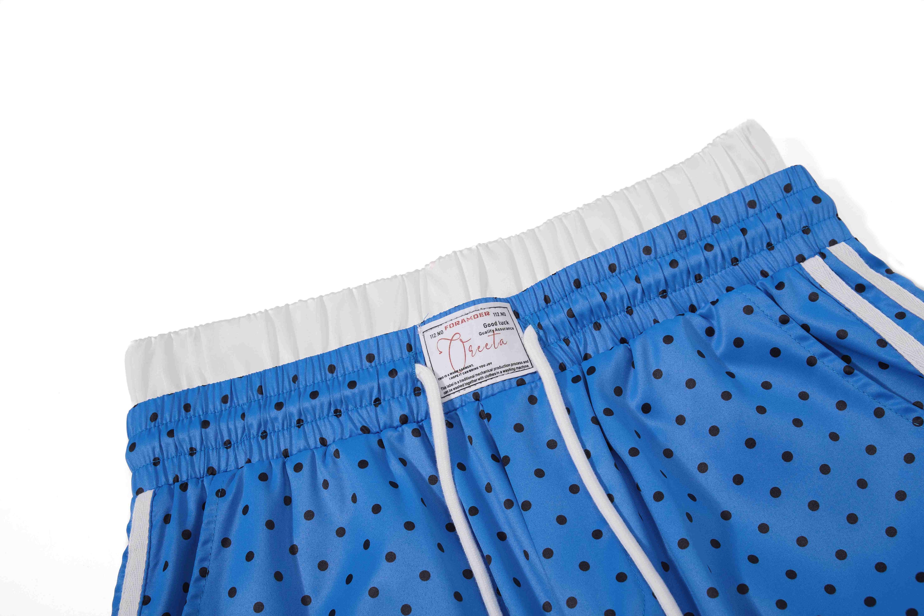 Polka Dot Wide-Leg Track Pants with Side Stripes | SEAKOFF
