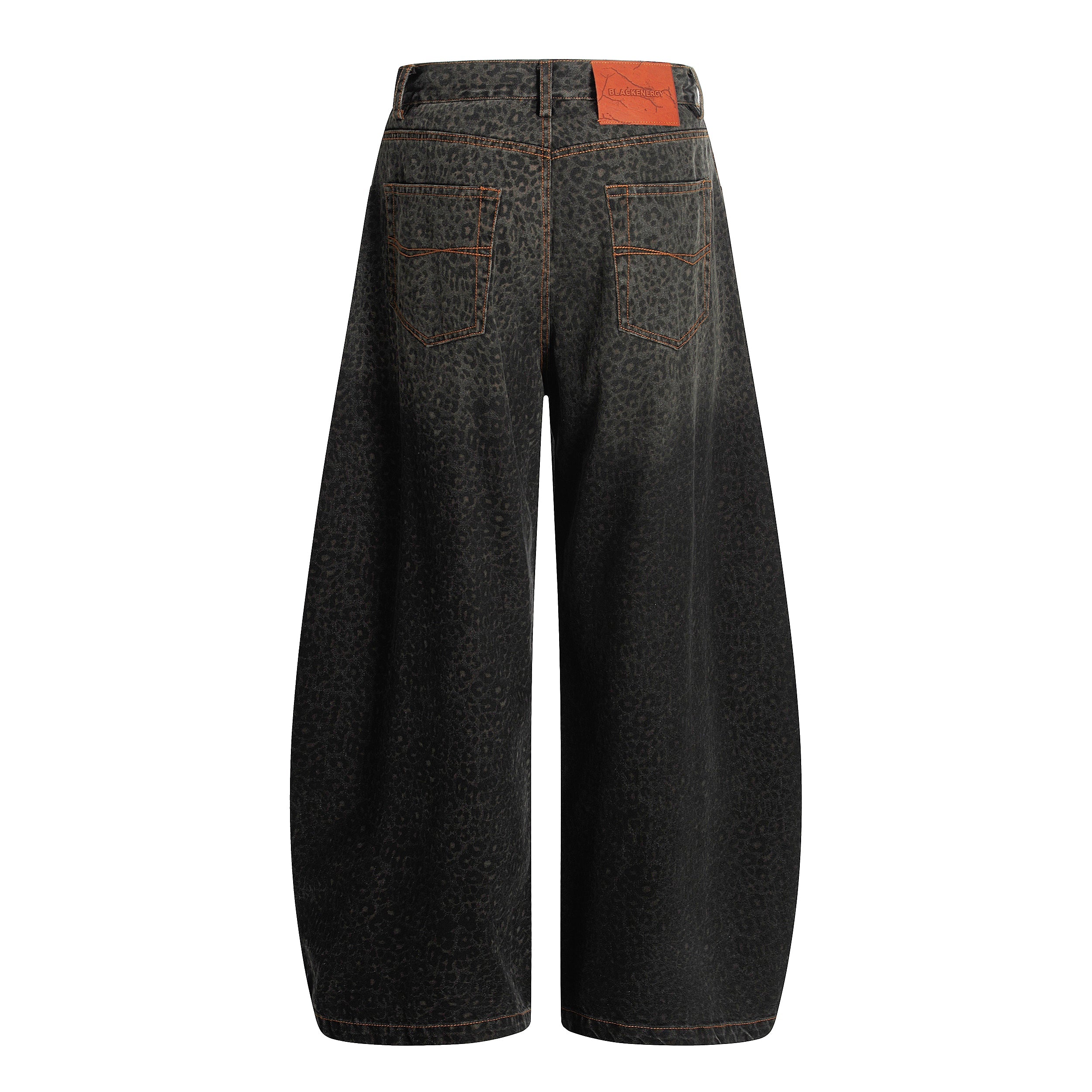 Leopard Print Barrel Leg Jeans | Wide Leg Street Denim