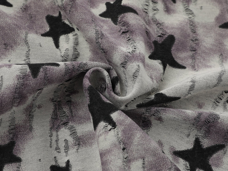 Omirad All-Over Star Print Washed Zip Hoodie | Streetwear