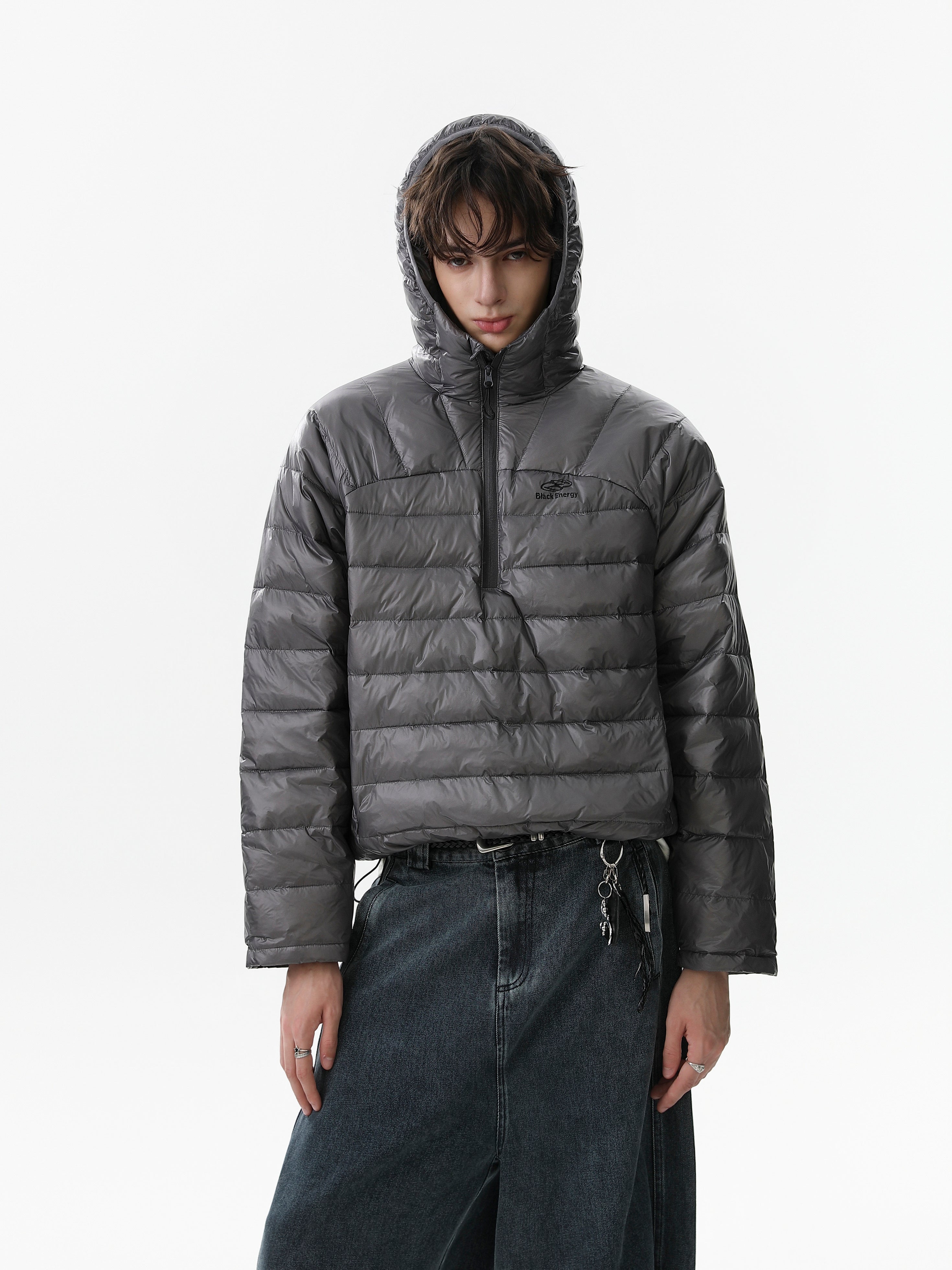 Omirad Lightweight Nylon Puffer Pullover Jacket with Hood