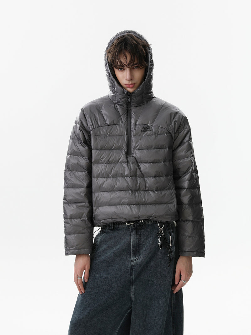Omirad Lightweight Nylon Puffer Pullover Jacket with Hood