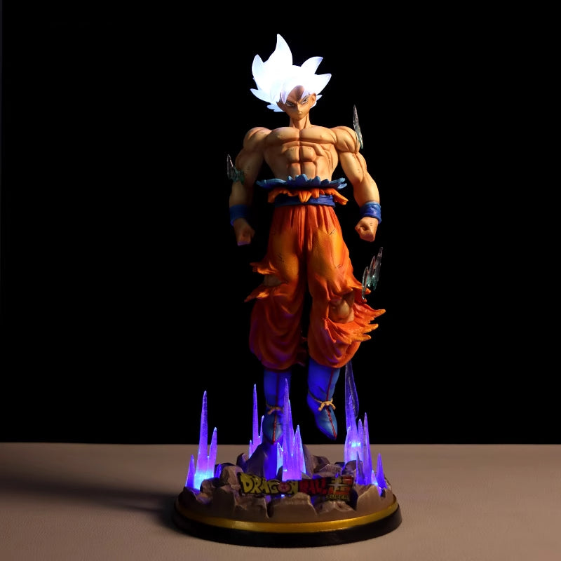 Dragon Ball Z Goku Figura-32 cm, 1.1 kg-Base de iluminación, Dios Super Saiyan