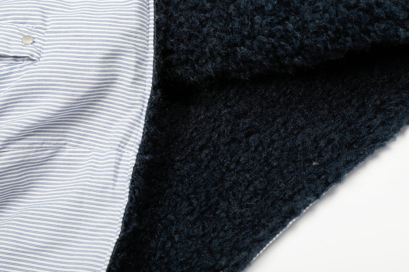 Reversible Sherpa & Striped Corduroy Jacket | Cropped Fit