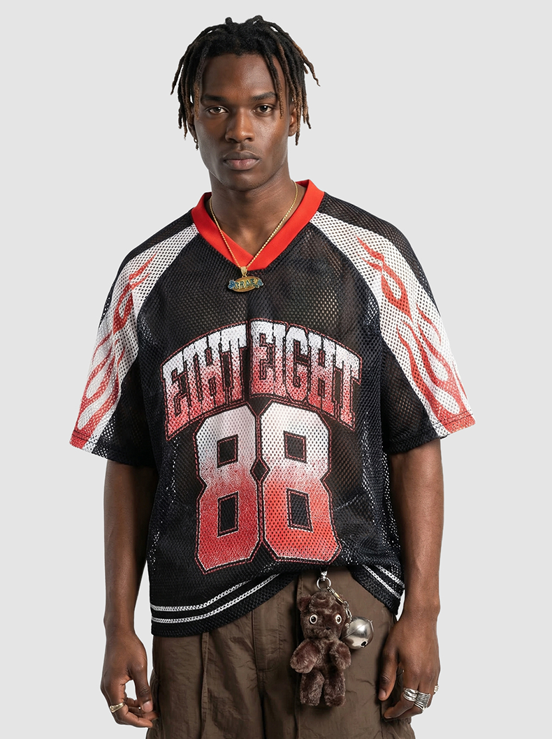 Omirad College 88 Flame Mesh Jersey T-Shirt | Streetwear
